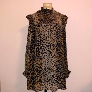 ZARA / LEOPARD PRINT BABYDOLL DRESS